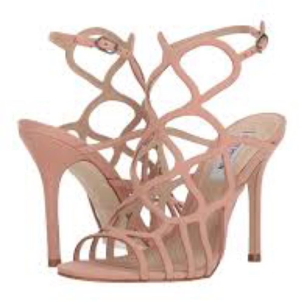 Steve Madden Teagan cage sandal heels blush size 8.5 NWT